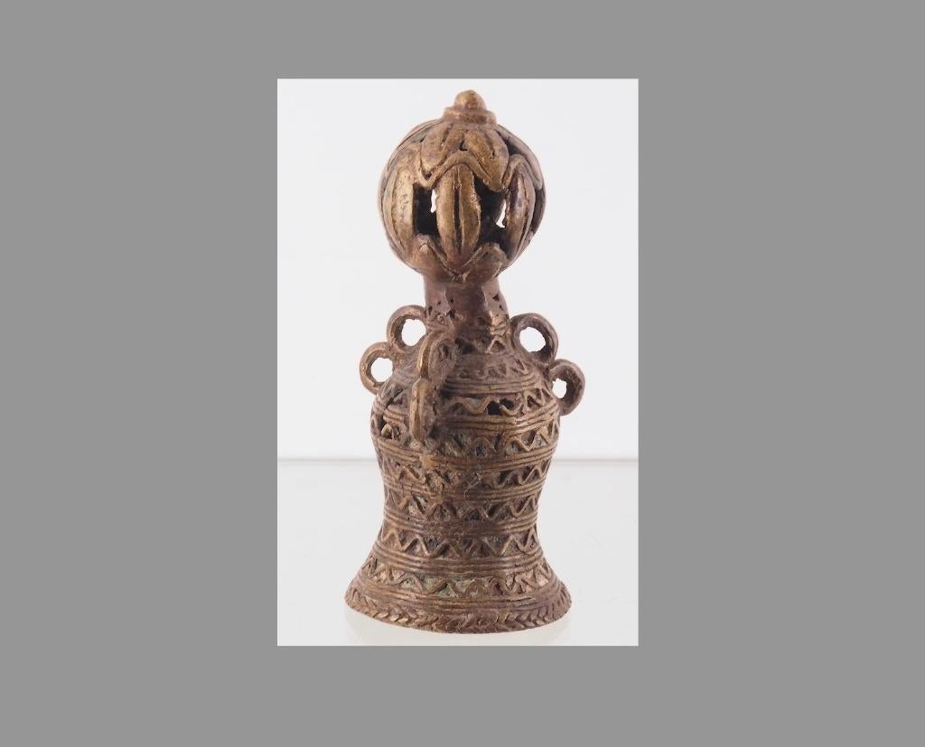 Unieke Afrikaanse Bronzen Tikar Ceremonie Bel (170814-01), Antiek en Kunst, Ophalen of Verzenden