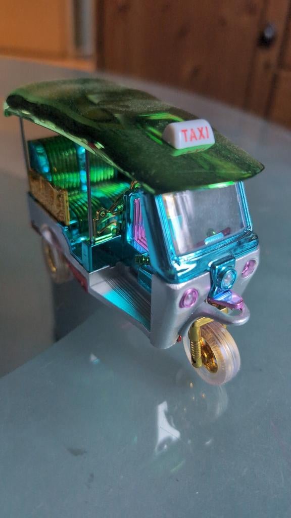 Tuk Tuk Taxi Thailand Model - Groen/Zilver, Ophalen of Verzenden