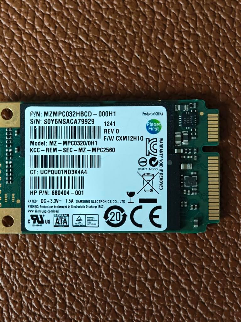 Samsung MZMPC032HBCD 32GB mSATA SSD, Computers en Software, Harde schijven, Intern, Gebruikt, Ophalen of Verzenden, Samsung