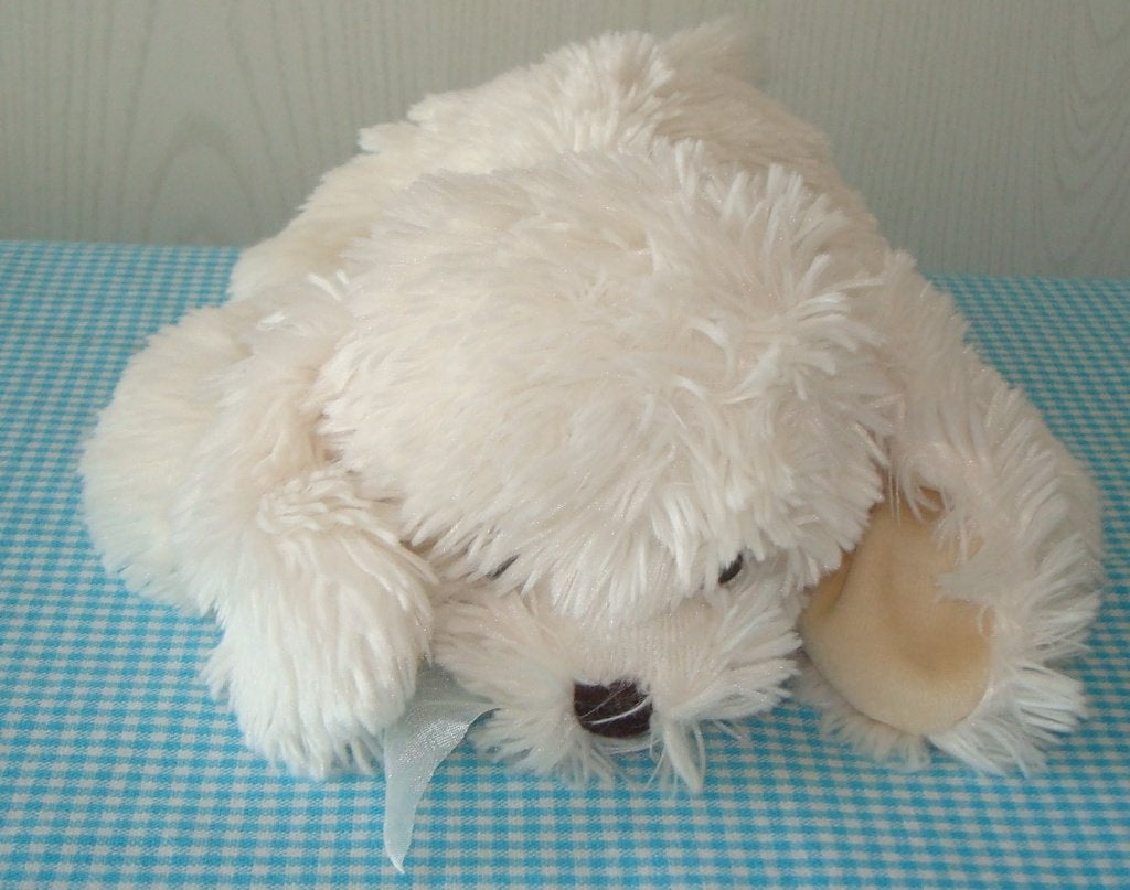 *Bukowski hond HUGO knuffel wit met strik, Kinderen en Baby's, Zo goed als nieuw, Middelgroot (20 tot 80 cm), Wasbaar, Wit
