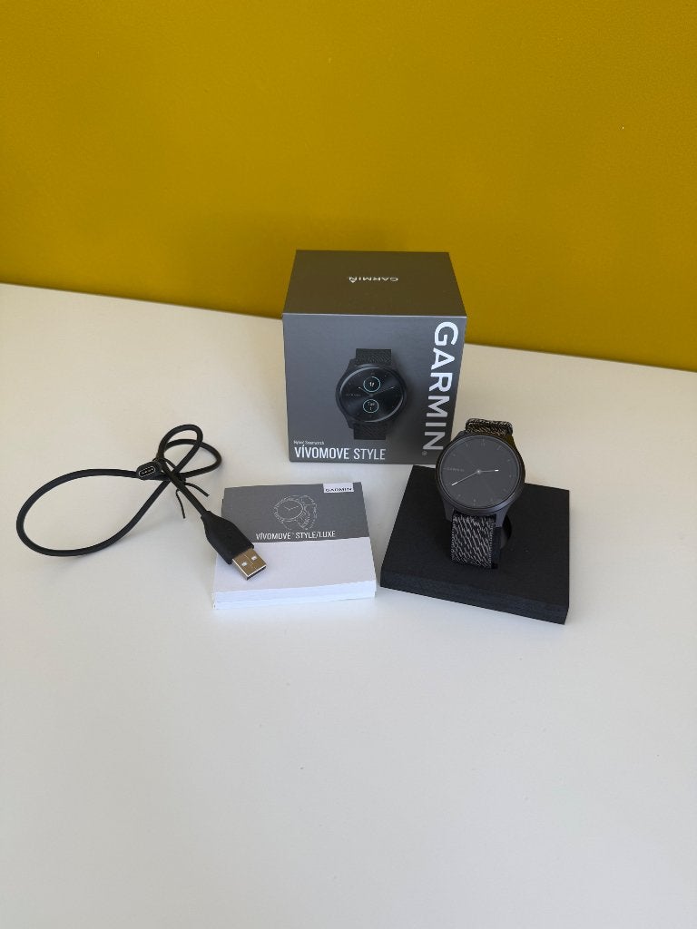Garmin Vivomove Style, Sieraden, Tassen en Uiterlijk, Gebruikt, Zwart, Garmin, Ophalen of Verzenden