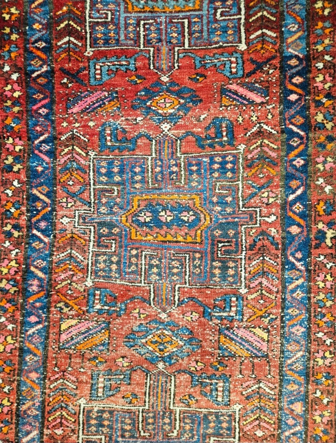 Handgeknoopt Perzisch wol tapijt loper Heriz 105x320cm, Gebruikt, 100 tot 150 cm, Www.hypepopup.nl, Ophalen of Verzenden