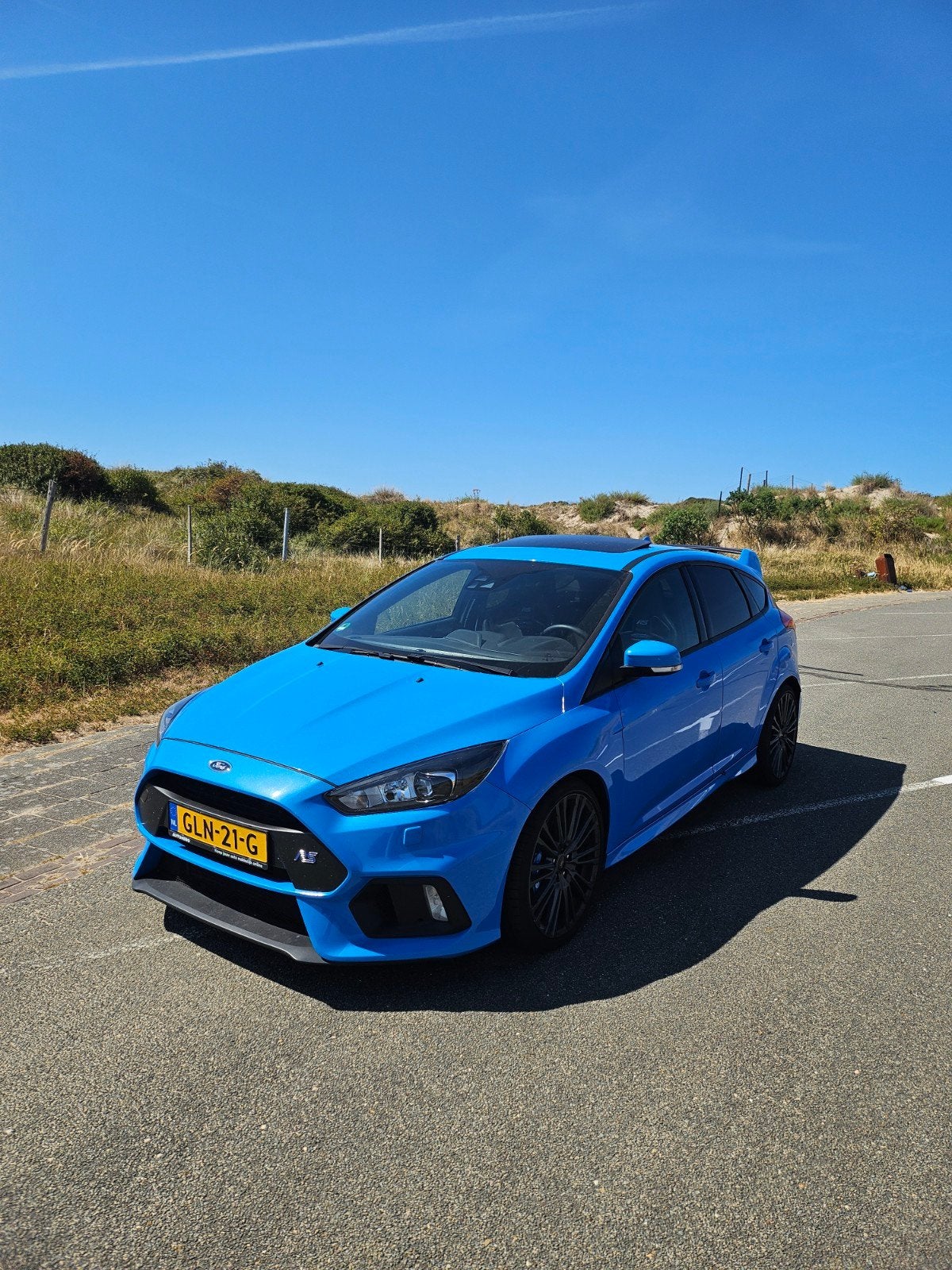 Ford Focus 2.3 RS AWD - Schuifdak - Recaro schaalstoelen, Zwart, 4 cilinders, Start-stop-systeem, Blauw