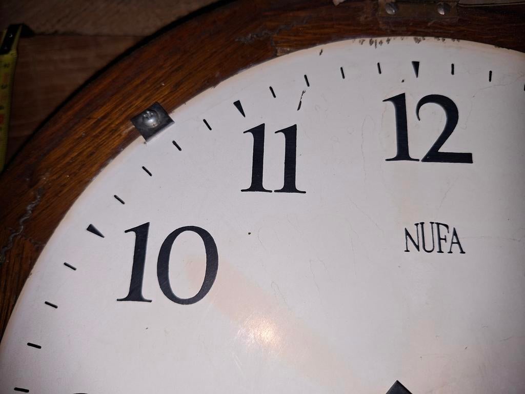 Vintage NUFA wandklok, jaren 50/60, Ophalen of Verzenden