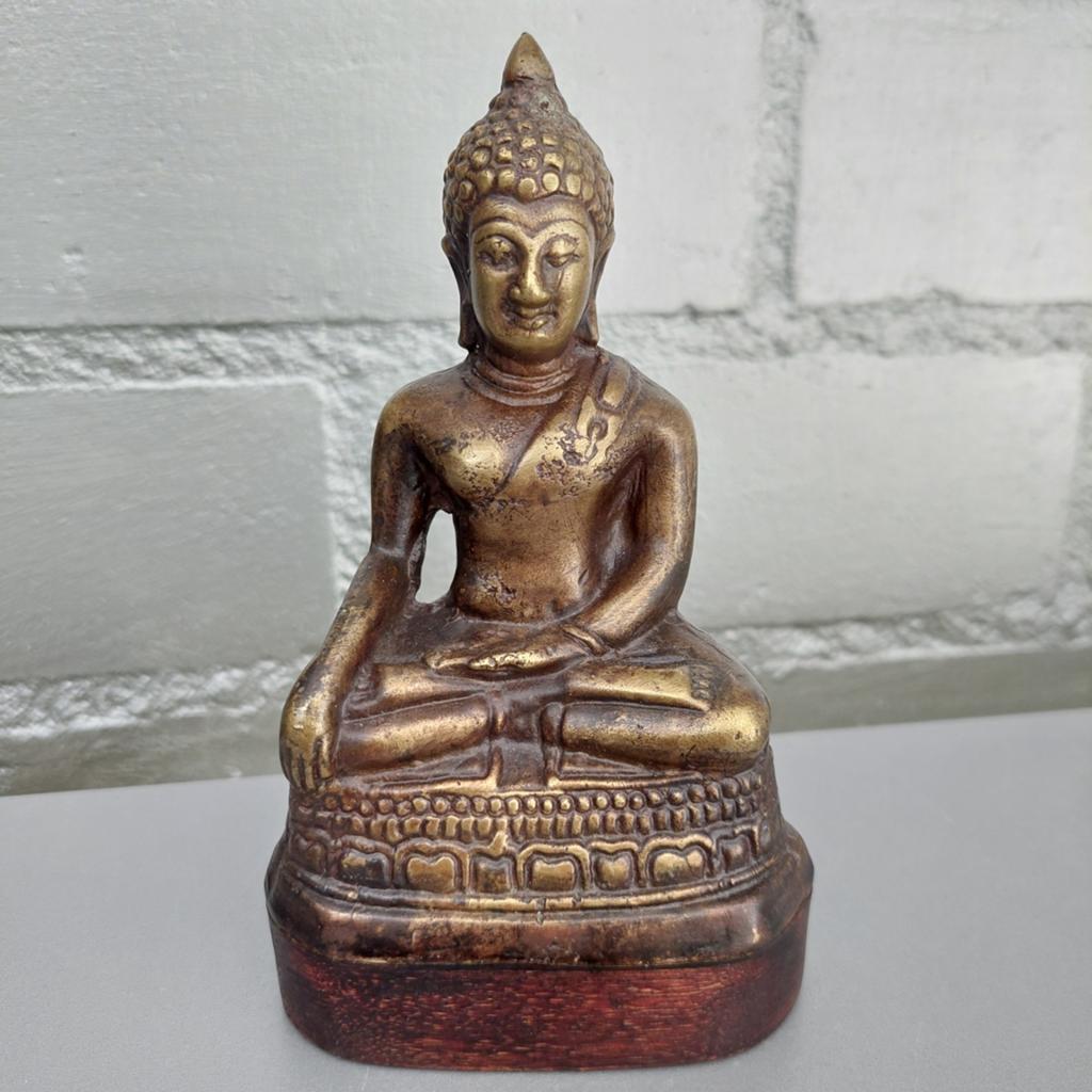 Thaise Boeddha messing bronzen beeld Phra Phuttha Sihing, Ophalen of Verzenden