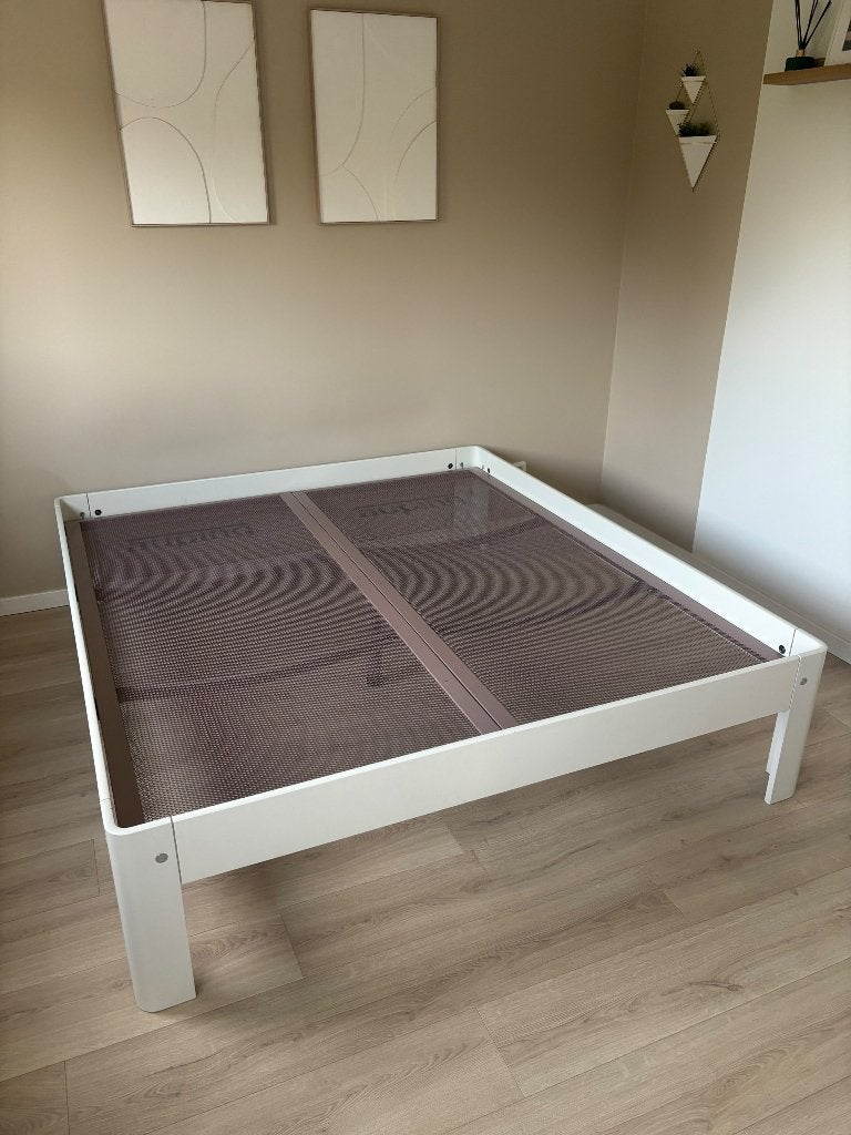 Auping auronde bed, Huis en Inrichting, Ophalen, Gebruikt, Wit, Tweepersoons
