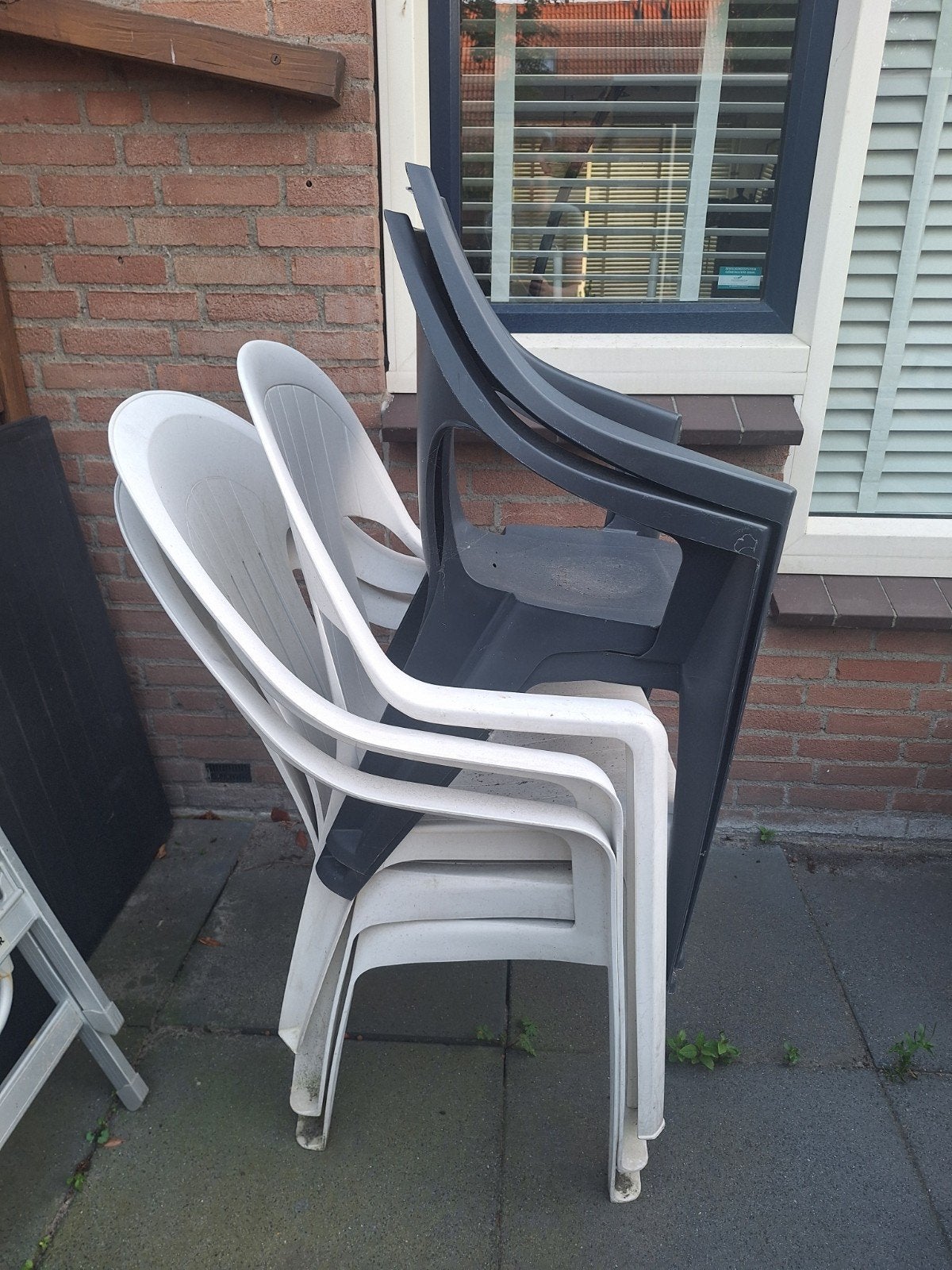 Tuinstoelen, Ophalen, Gebruikt, Kunststof, Stapelbaar