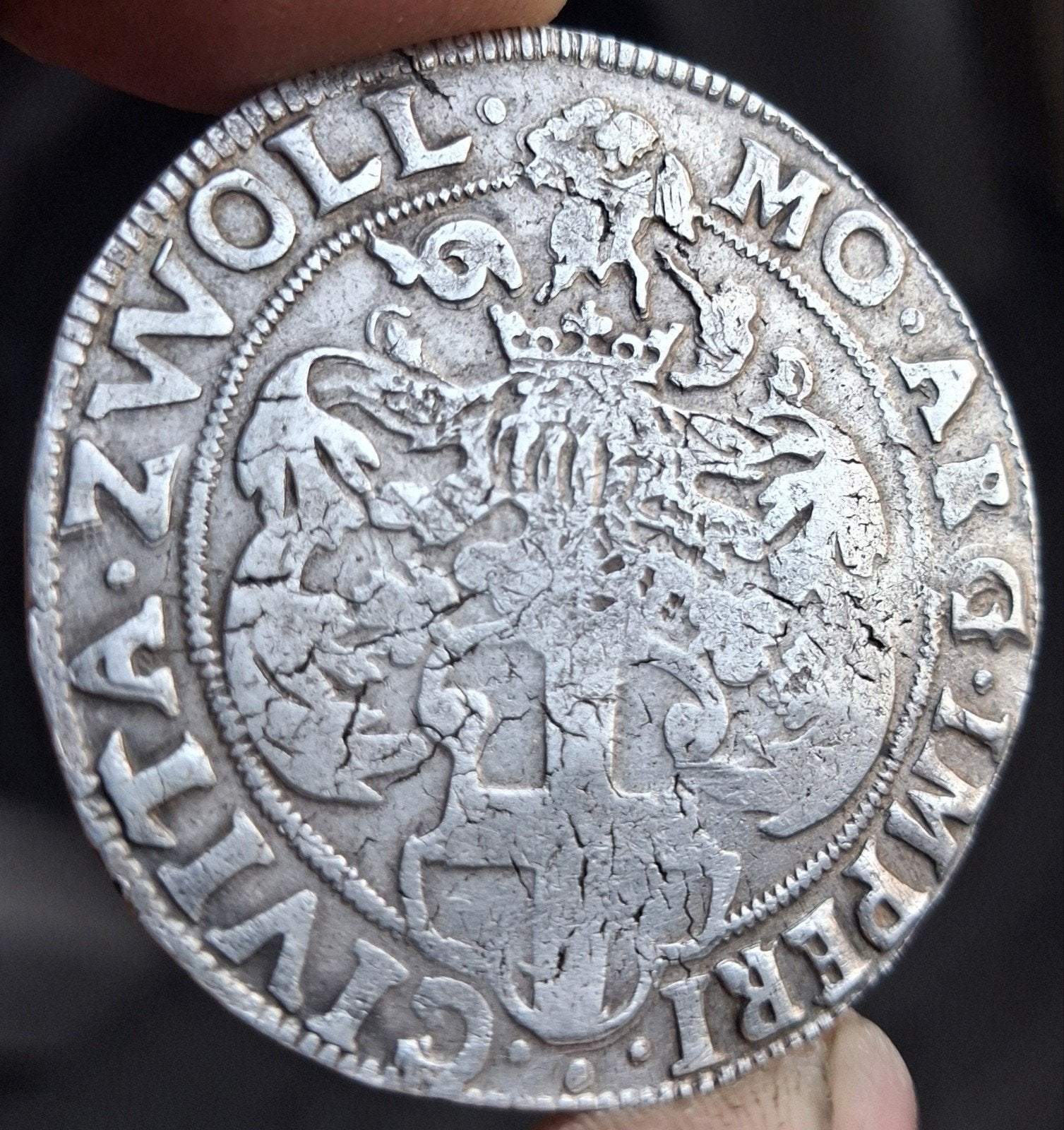 bodemvondst - arendrijksdaalder - Zwolle - 17e eeuw - RRR !, Postzegels en Munten, Munten | Nederland, Ophalen of Verzenden, Vóór koninkrijk