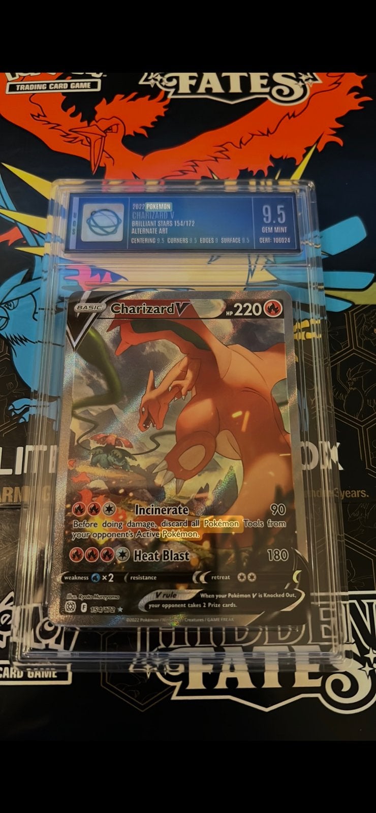 Charizard Alt Art Brilliant Stars UGS 9.5, Verzenden, Zo goed als nieuw
