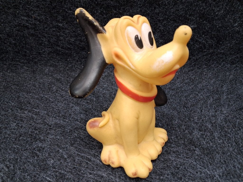 Vintage Disney pieperpop Pluto, Verzamelen, Disney, Ophalen, Goofy of Pluto, Gebruikt, Beeldje of Figuurtje