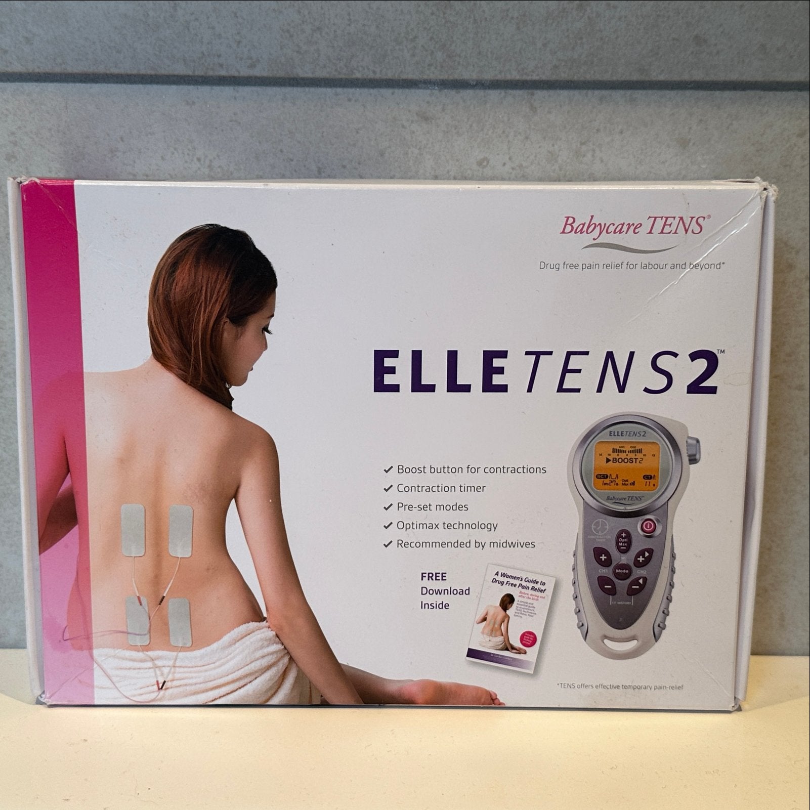 Babycare TENS Elle TENS 2 - Pijnverlichting bevalling, Ophalen of Verzenden, Zo goed als nieuw