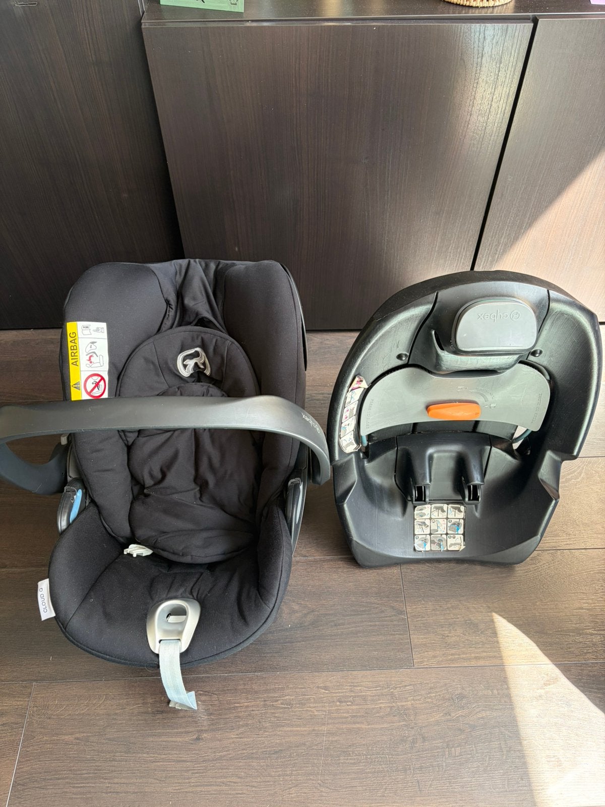 Cybex Cloud Q autostoel + Base Q‑Fix – uitstekende staat, Zo goed als nieuw, Isofix, 0 t/m 13 kg, Ophalen