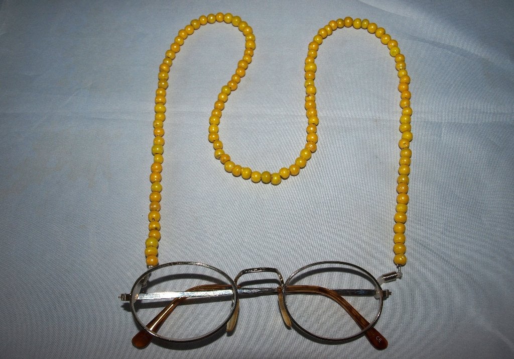 brilkoordje van gele kraaltjes 6mm, 68 cm lang, Ophalen of Verzenden, Nieuw