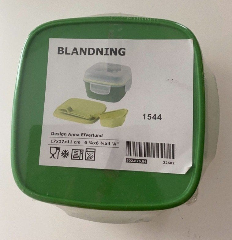 Ikea blandning lunchbox saladebox, Huis en Inrichting, Bewaardoos, Nieuw, Ophalen of Verzenden, Met bestek