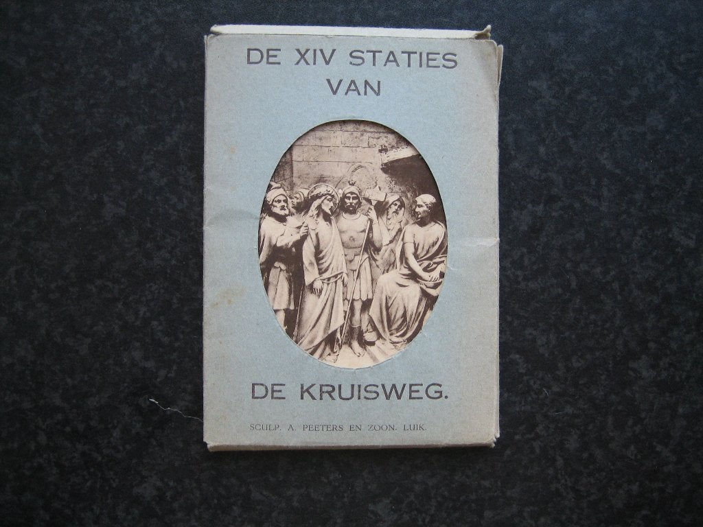 RELIGIEUS De 14 Staties van De Kruisweg A.Peters & zoon LUIK, Ophalen of Verzenden, Voor 1920, Overige thema's