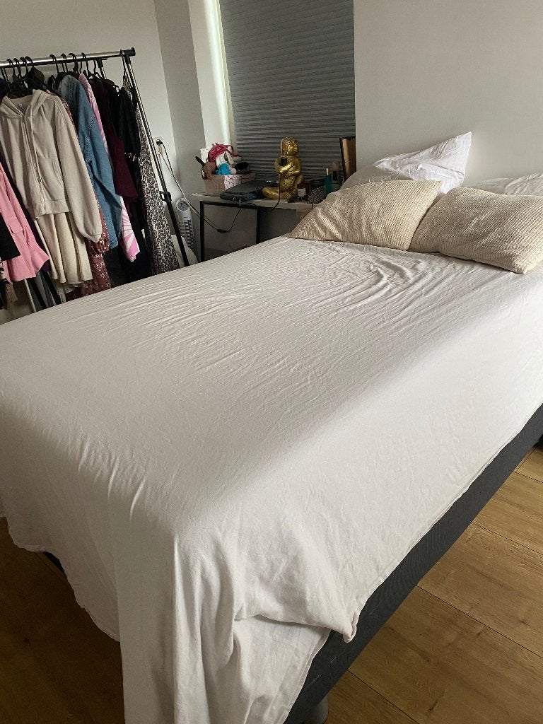 Bed, Huis en Inrichting, Slaapkamer | Bedden, Ophalen, Overige materialen, Gebruikt, Zwart