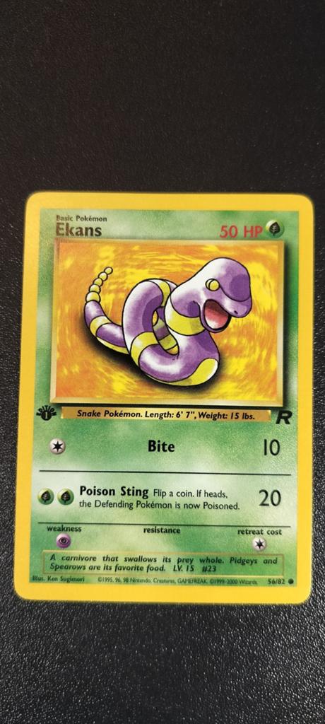 1st edition Rocket Ekans, Ophalen of Verzenden, Gebruikt, Losse kaart
