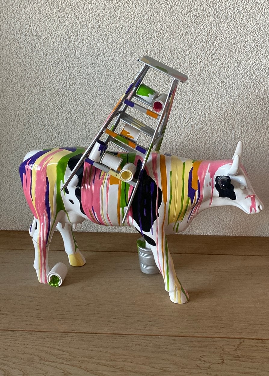 CowParade Muuu Traviesa (Large) - Kleurrijk Beeld, Kunststof, Ophalen of Verzenden, Zoogdier, 20 - 50 cm