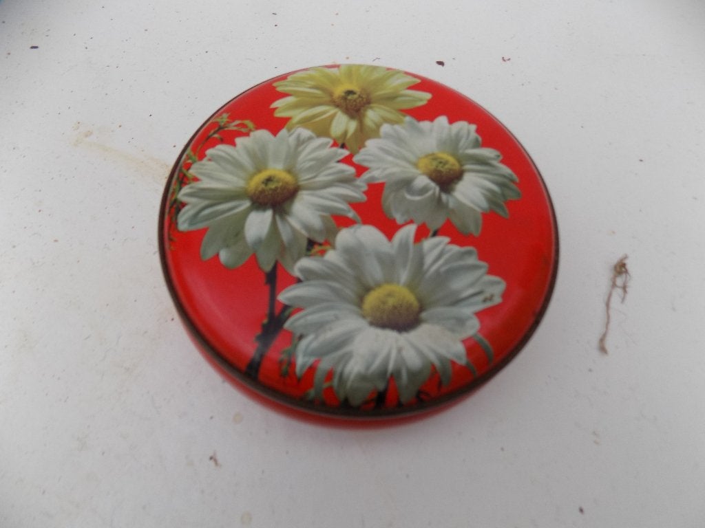 Vintage blik koektrommel jaren 70 retro, Ophalen of Verzenden, Gebruikt, Metaal