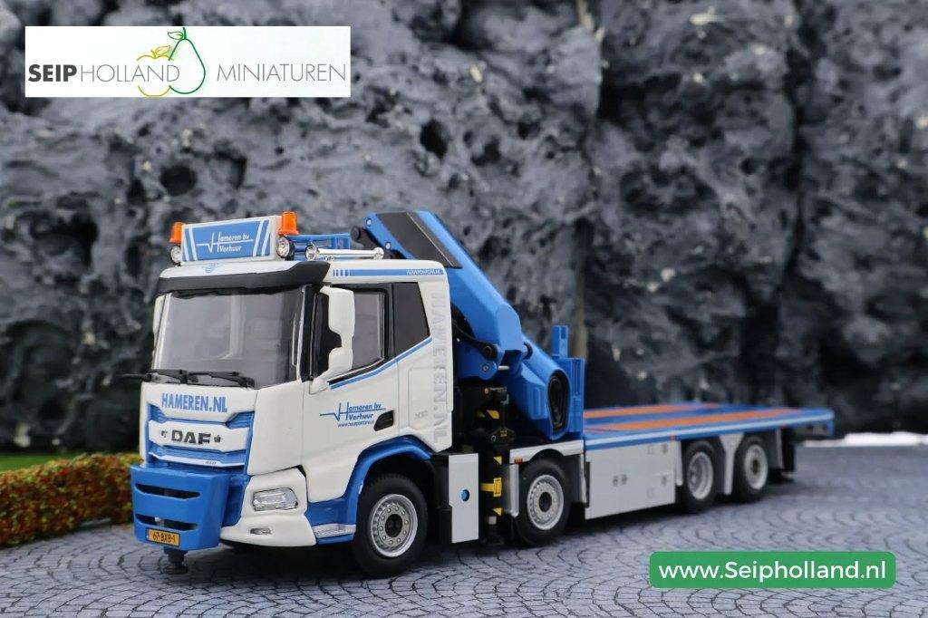 WSI Van Hameren BV Daf 8x2 flatbed XD Palfinger, Hobby en Vrije tijd, Modelauto's | 1:50, Info@seipholland.nl, NL, Nieuw, Ophalen of Verzenden