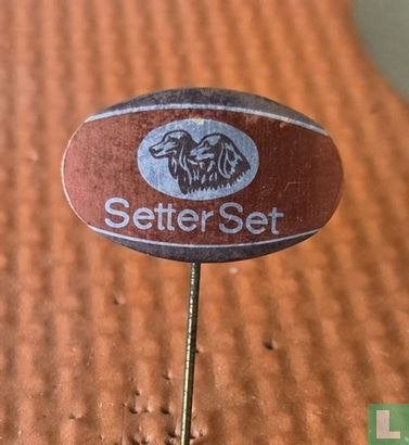 Speld - Setter Set [oranje/bruin] Jansen de Wit Schijndel, Ophalen of Verzenden, Zo goed als nieuw, Merk, Speldje of Pin