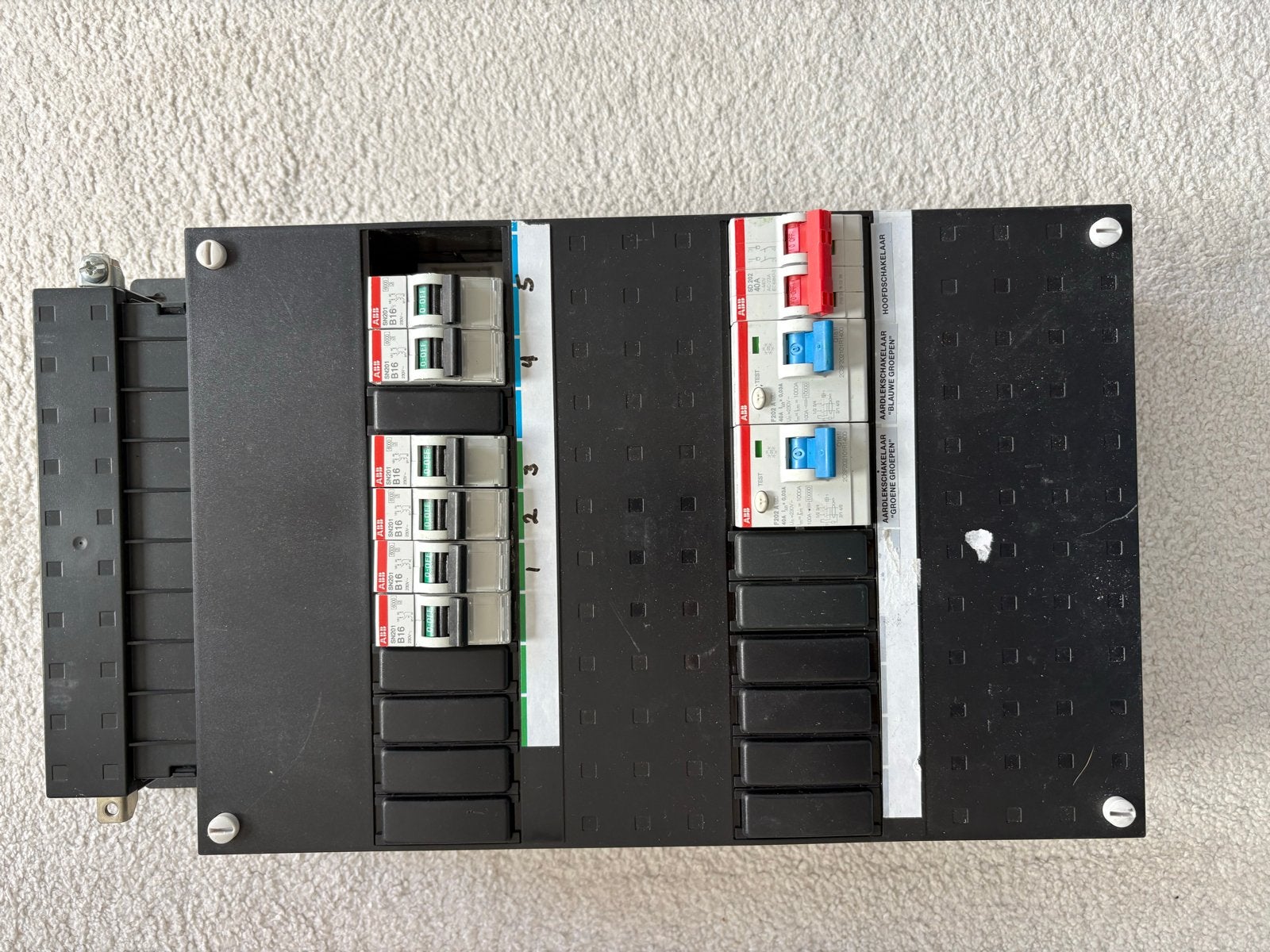 ABB Groepenkast 6 groepen, hoofdschakelaar, 2 aardleks, Ophalen of Verzenden, Gebruikt, ABB, Groepenkast