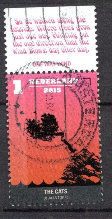 gestempelde zegel. Jaar 2015: top 40 met tab, Ophalen of Verzenden, Na 1940, Gestempeld