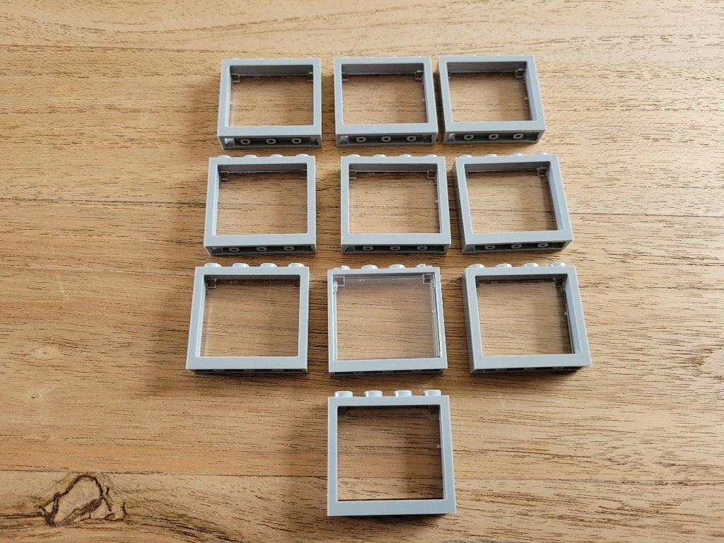 Partij N418=10x Nieuwe Lego ramen met glas (Meerdere setjes)
