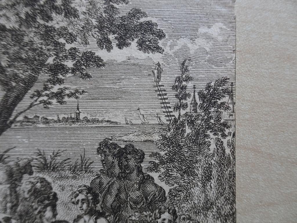 ets Gezicht op Haarlemmermeer slot Heemstede van Vianen 1712, Antiek en Kunst, Kunst | Etsen en Gravures, Verzenden