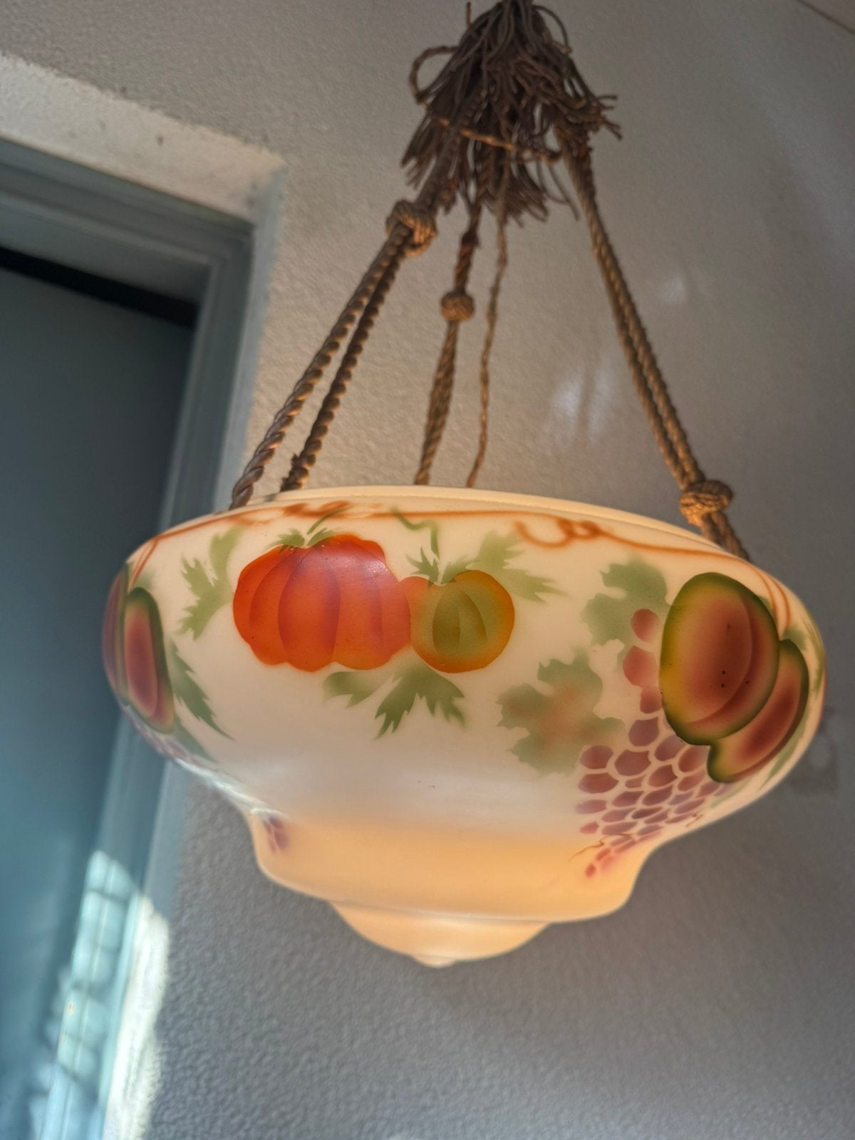 Hanglamp ,1900-20,Art Deco ,Jugendstil, Gebruikt, Art Deco,antiek, 1900-20, Glas, E27 (groot)