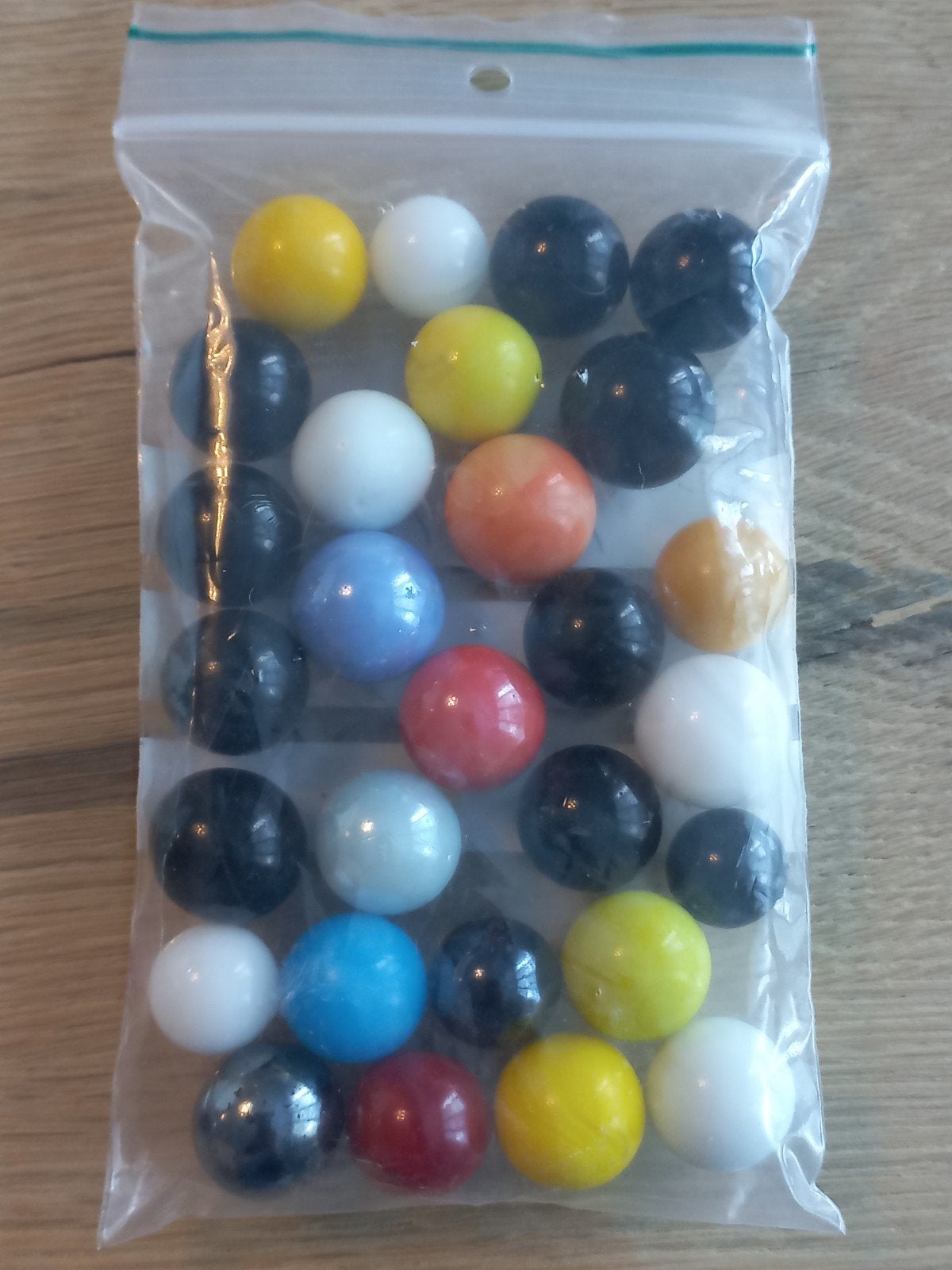 zakje met Vintage glazen knikkers effenkleurig niet doorzich, Ophalen of Verzenden