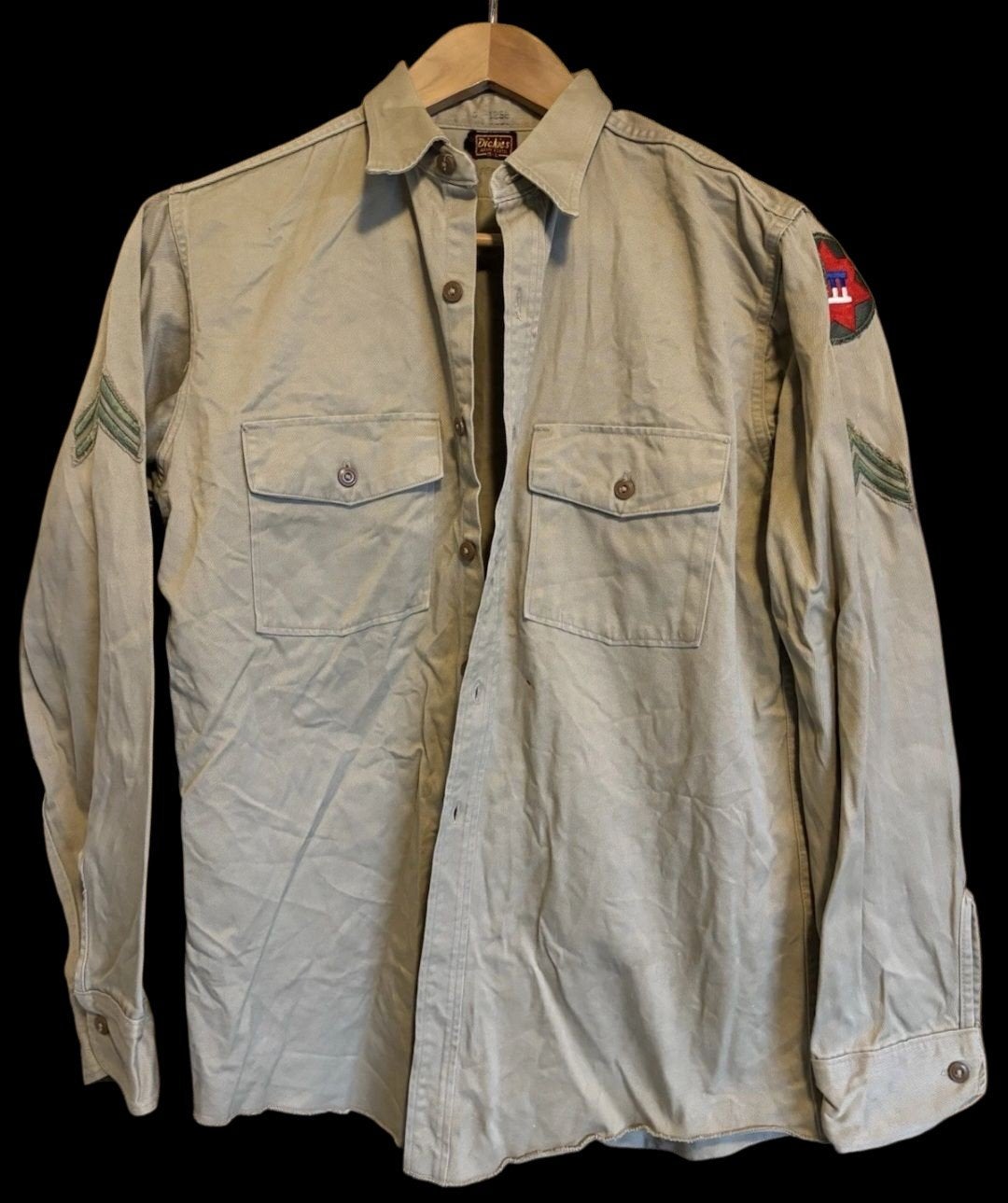 Dickies made U.S 7th Army uniform shirt WWII, Verzamelen, Militaria | Tweede Wereldoorlog, Ophalen of Verzenden, Amerika, Kleding of Schoenen