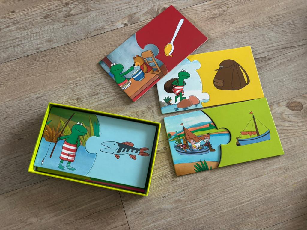 Puzzel Kikker, Ophalen, Gebruikt, Puzzelen
