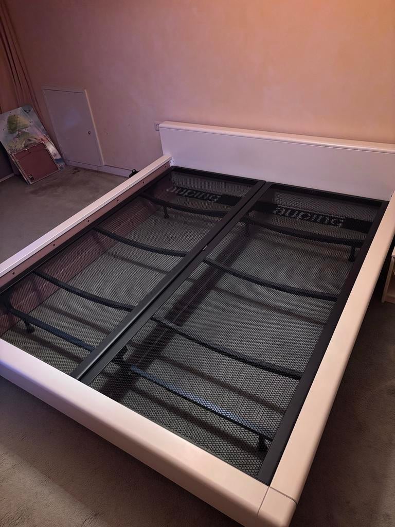 Auping bed 220x200, Ophalen, Wit, Tweepersoons, Zo goed als nieuw