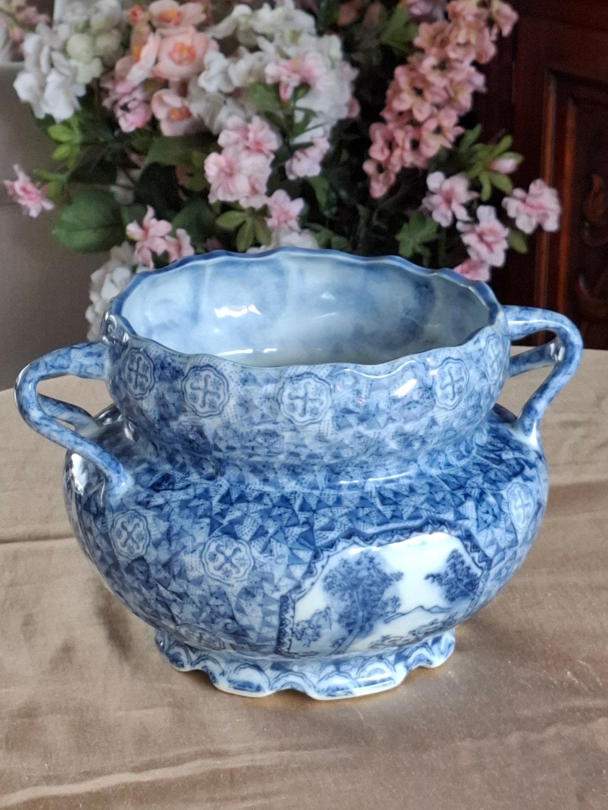 Schitterende Antieke Engelse Mason's Ironstone Cachepot, Ophalen of Verzenden