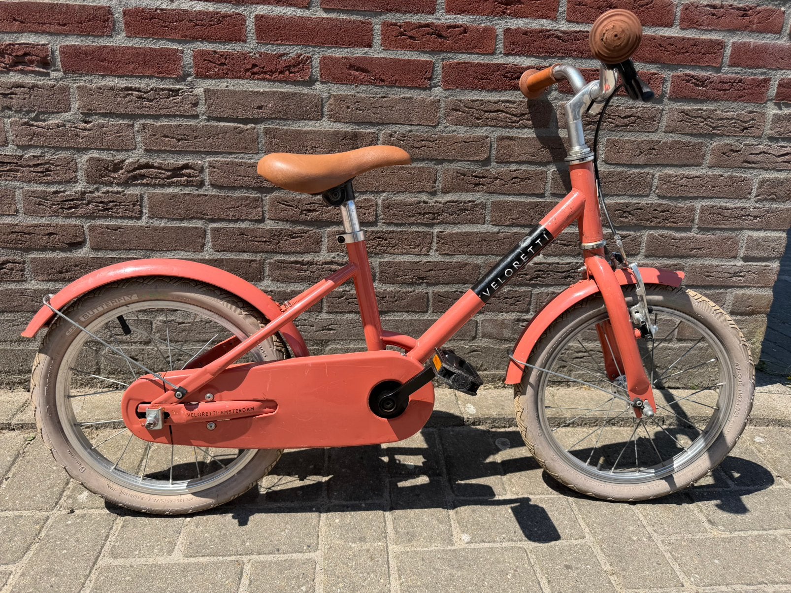 Veloretti maxi kinderfiets 16 inch  Blazing Salmon, Ophalen, Zo goed als nieuw, Terugtraprem, 16 tot 20 inch