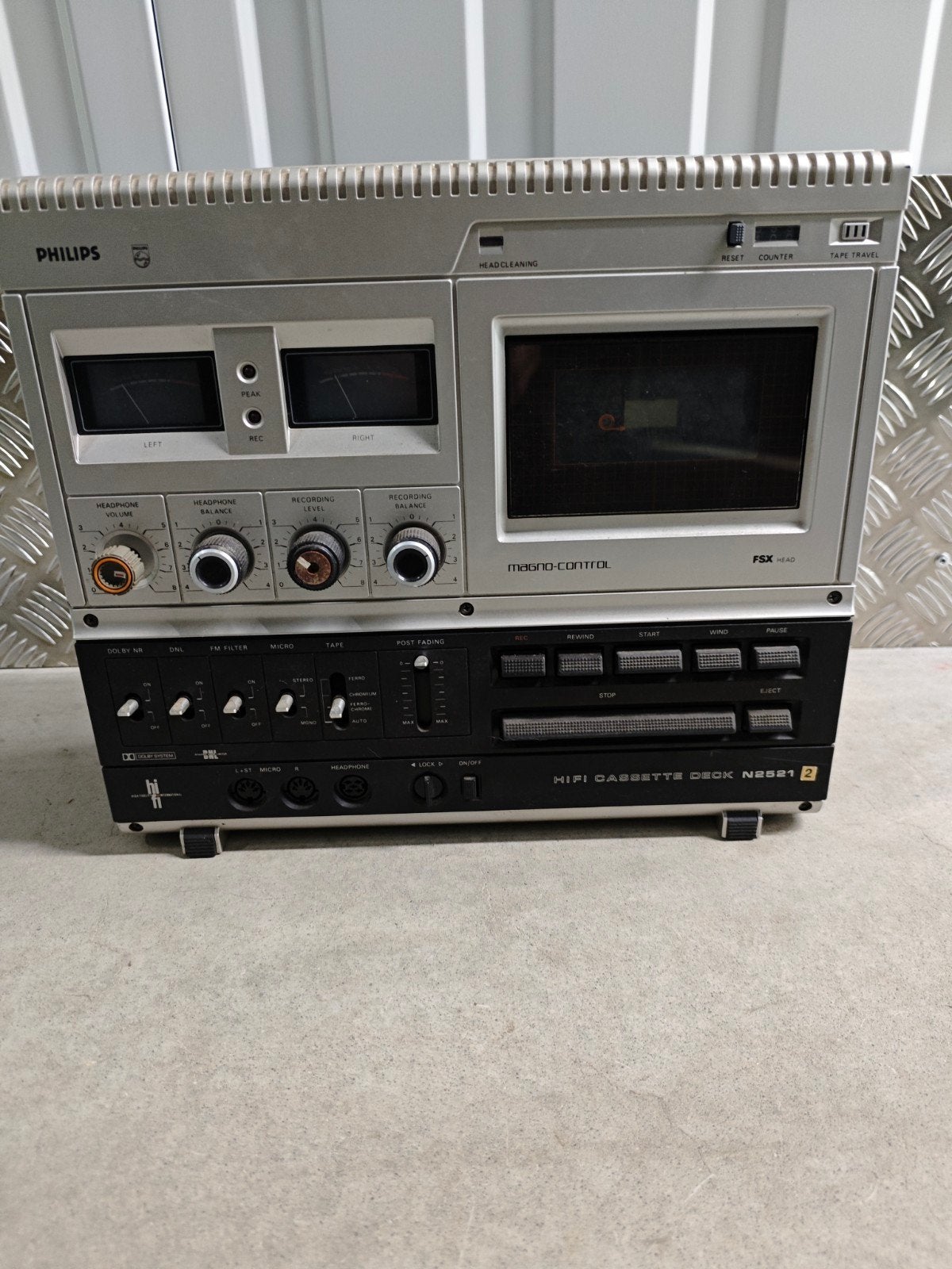 klassiek Philips N2521 HiFi-cassettedeck. niet getest, Ophalen of Verzenden, Philips