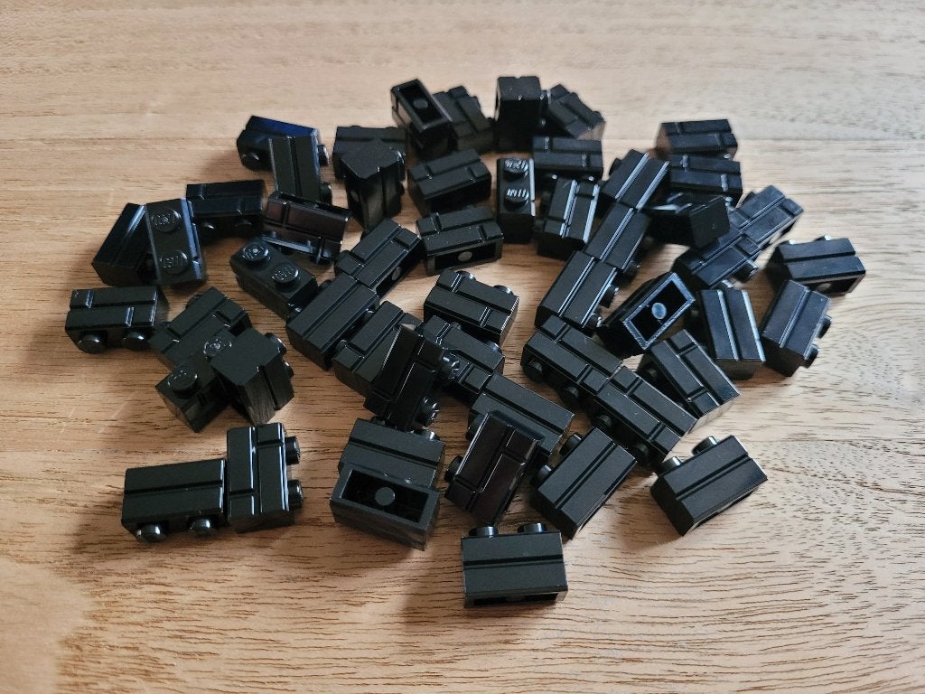 Partij N809=50x Nieuwe zwarte Lego Muurstenen 1x2