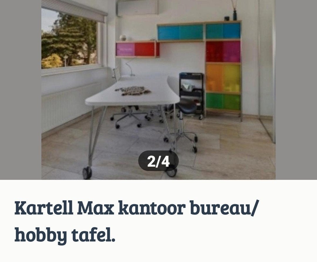 Kartell Kantoortafel/Hobby, Minder dan 50 cm, Verzenden, Rond, Minder dan 50 cm