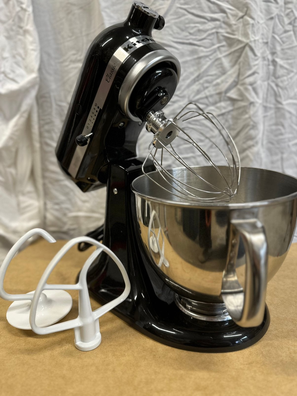 Kitchenaid zwart zeer netjes, 4 liter of meer, Ophalen of Verzenden, Gebruikt, 3 snelheden of meer