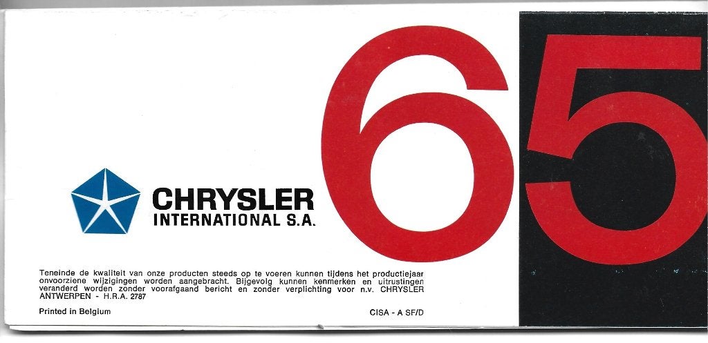 Folder amerikaan Chrysler 1965 vouwfolder, Verzenden, Zo goed als nieuw, Overige merken