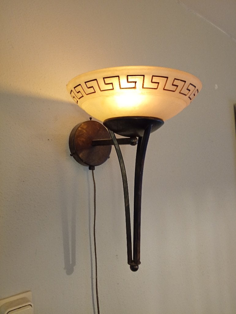 Versace wand lampen setje van 2 stuks, Ophalen, Zo goed als nieuw, Glas, Wandlamp