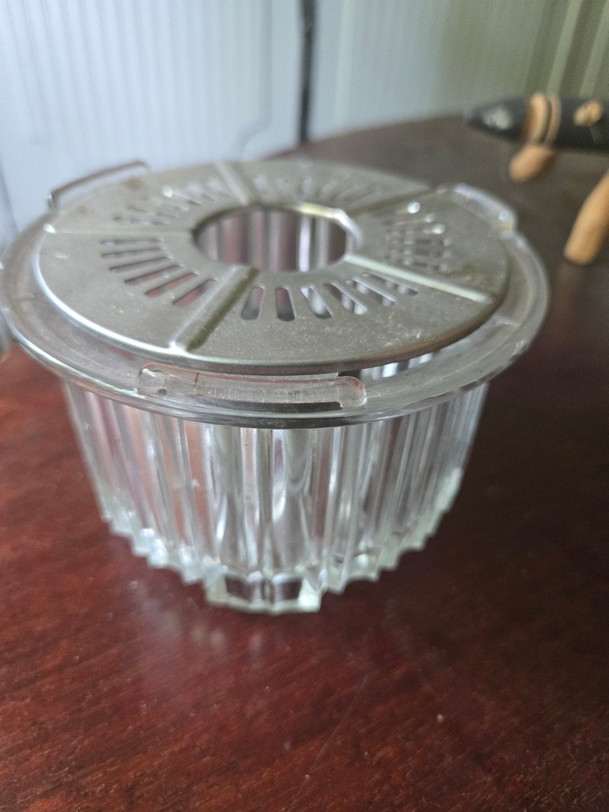 Antiek art deco thee rechaud theelicht glas, Ophalen of Verzenden