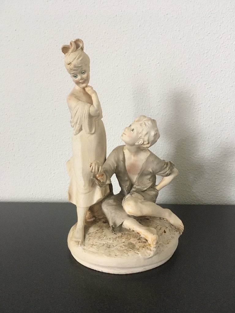 Vintage beeld jongen en meisje, Ophalen of Verzenden, Gebruikt, Mens