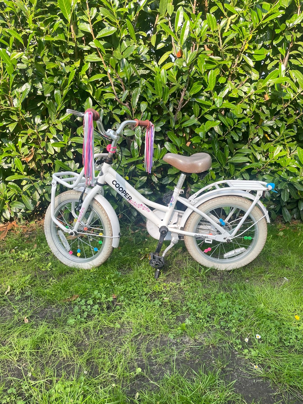 Meisjesfiets POPAL Cooper 16inch (deuk voor ruil), Ophalen, Gebruikt, Velgrem, 16 tot 20 inch