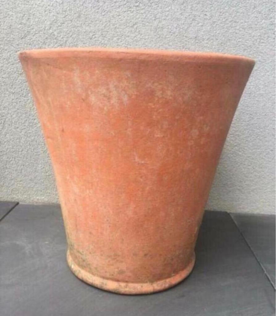 Oude Italiaanse dikke terracotta OTS pot 49cm uniek antiek, 40 cm of meer, Rond, Ophalen of Verzenden, Zo goed als nieuw