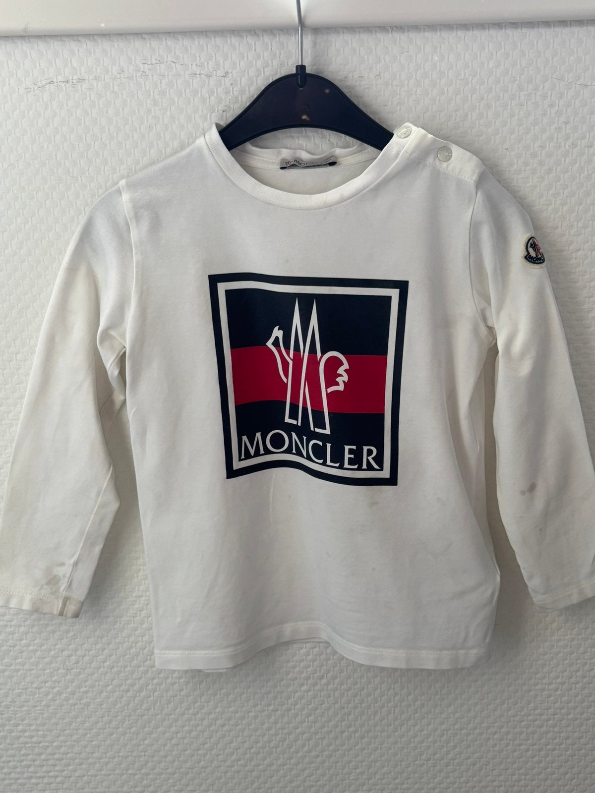 Moncler shirt met logo print 3 jaar, Kinderen en Baby's, Moncler, Ophalen of Verzenden, Zo goed als nieuw, Shirt of Longsleeve