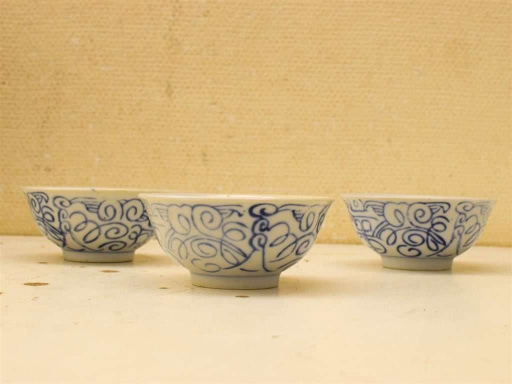 3 stuks Porseleinen Chinese schaaltjes/kommetjes 51309