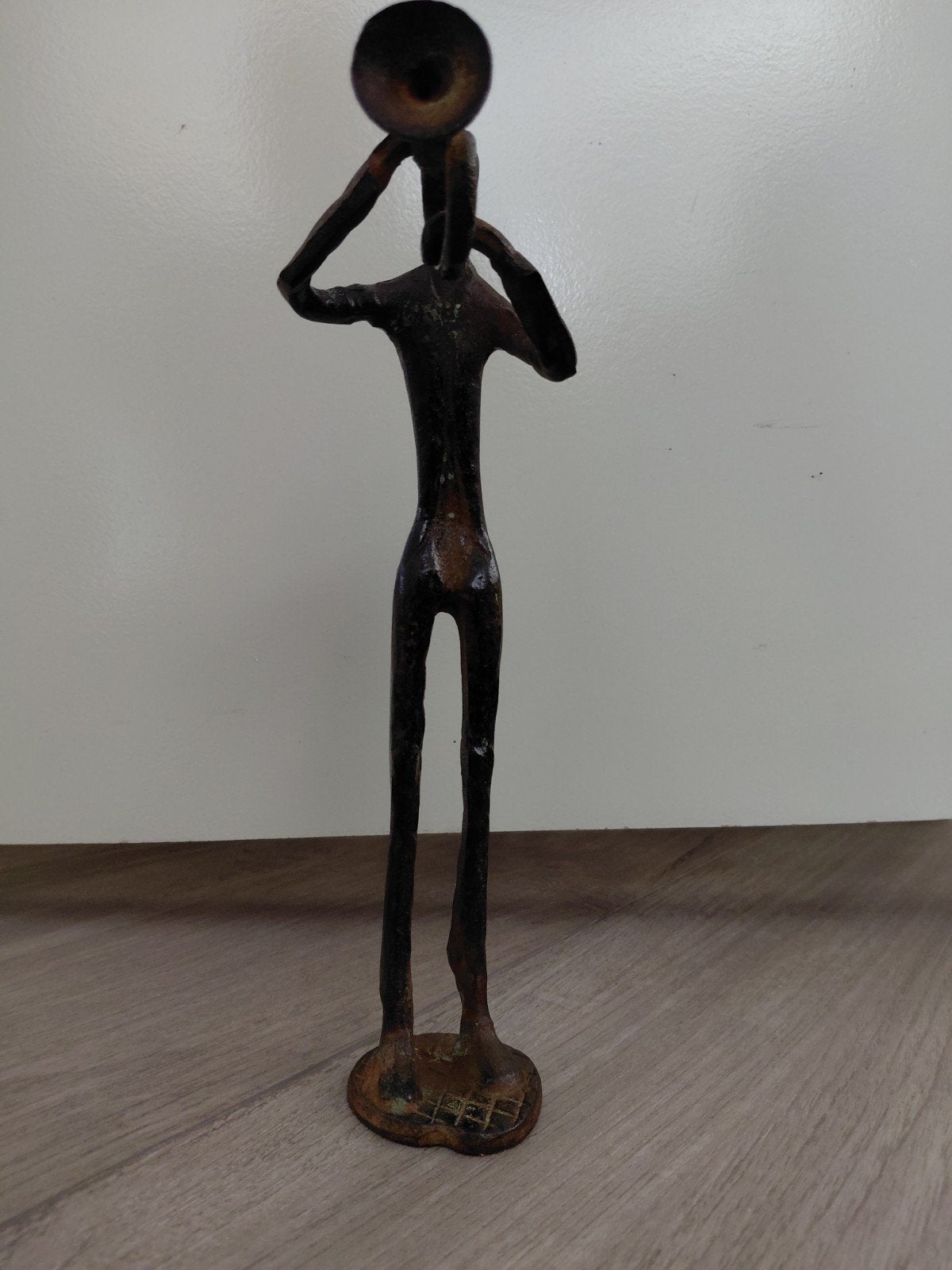 Bronzen beeldje van trompettist - 25 cm, Ophalen of Verzenden, Brons, 20 - 50 cm, Beeld