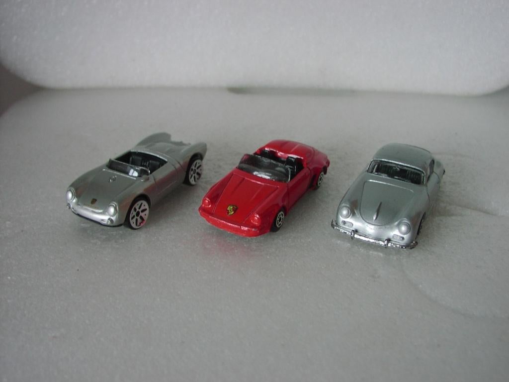 3x Porsche 356A, 550A Spyder, 911 Speedster 1 op 87, Verzenden, Gebruikt, Auto, Overige merken